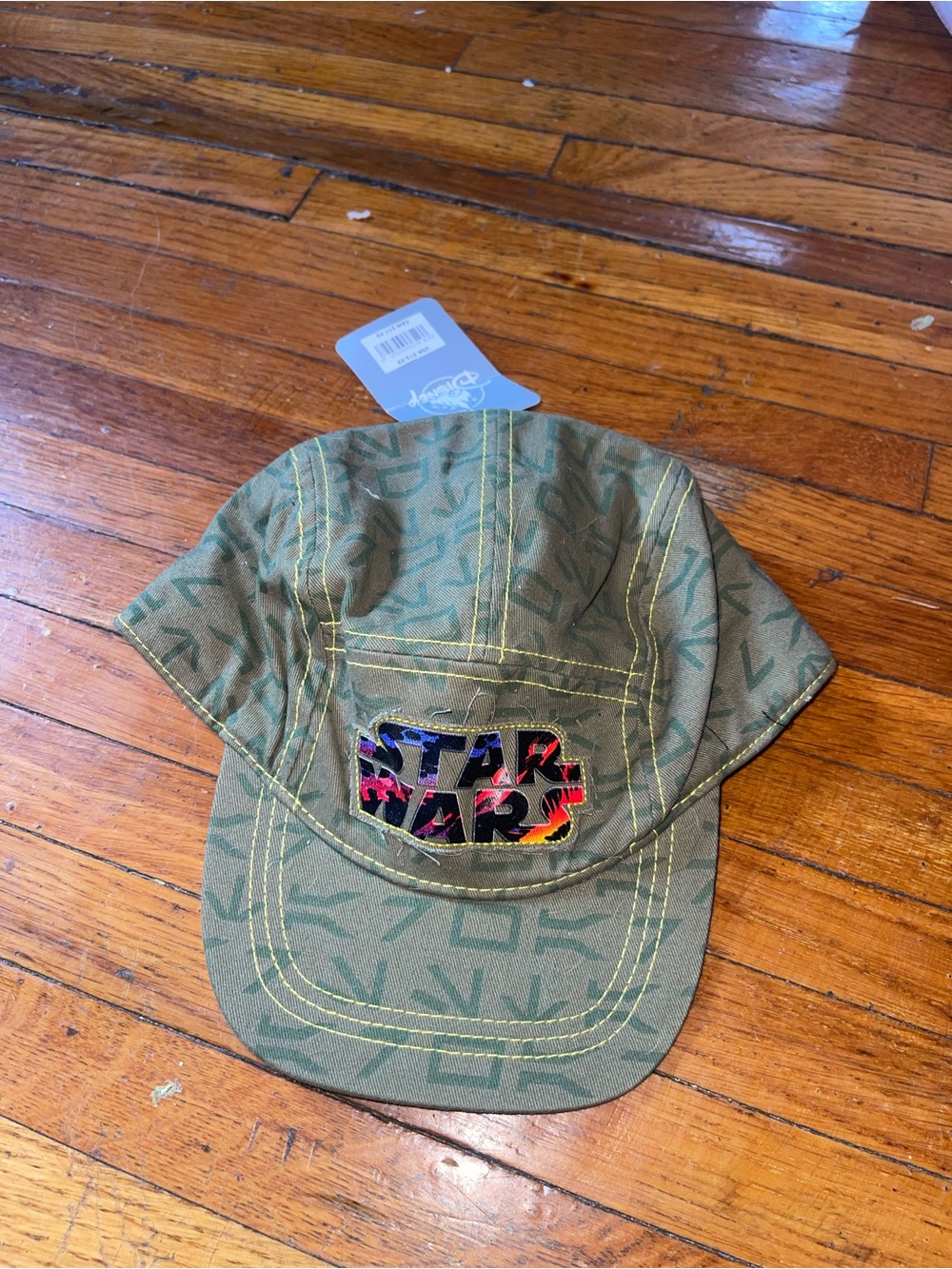 NWT Star Wars Olive Green Patterned Kids Cap wwith Colorful Logo (M/7-10)